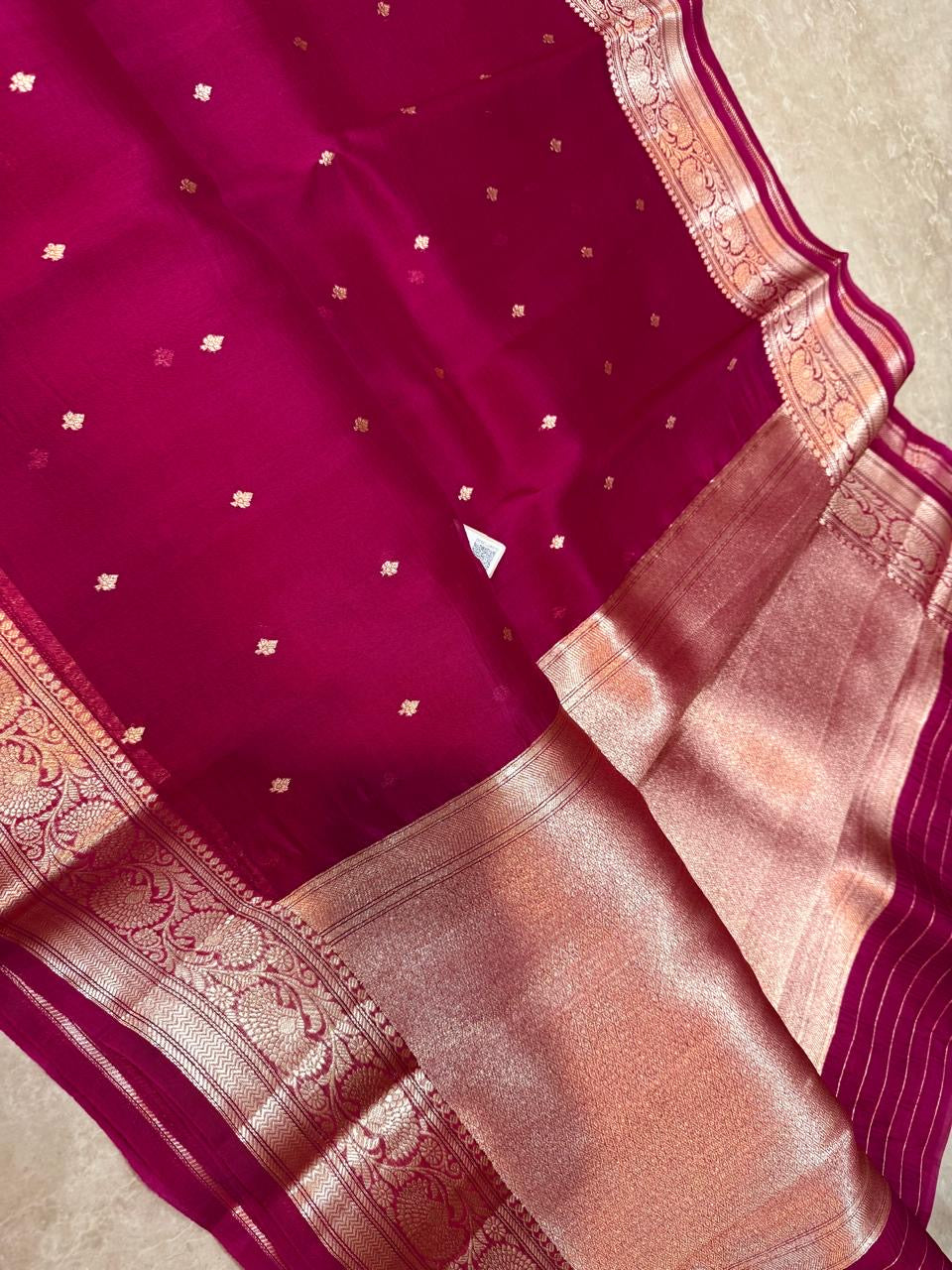 Pure Handloom Kora Banarasi Silk Saree