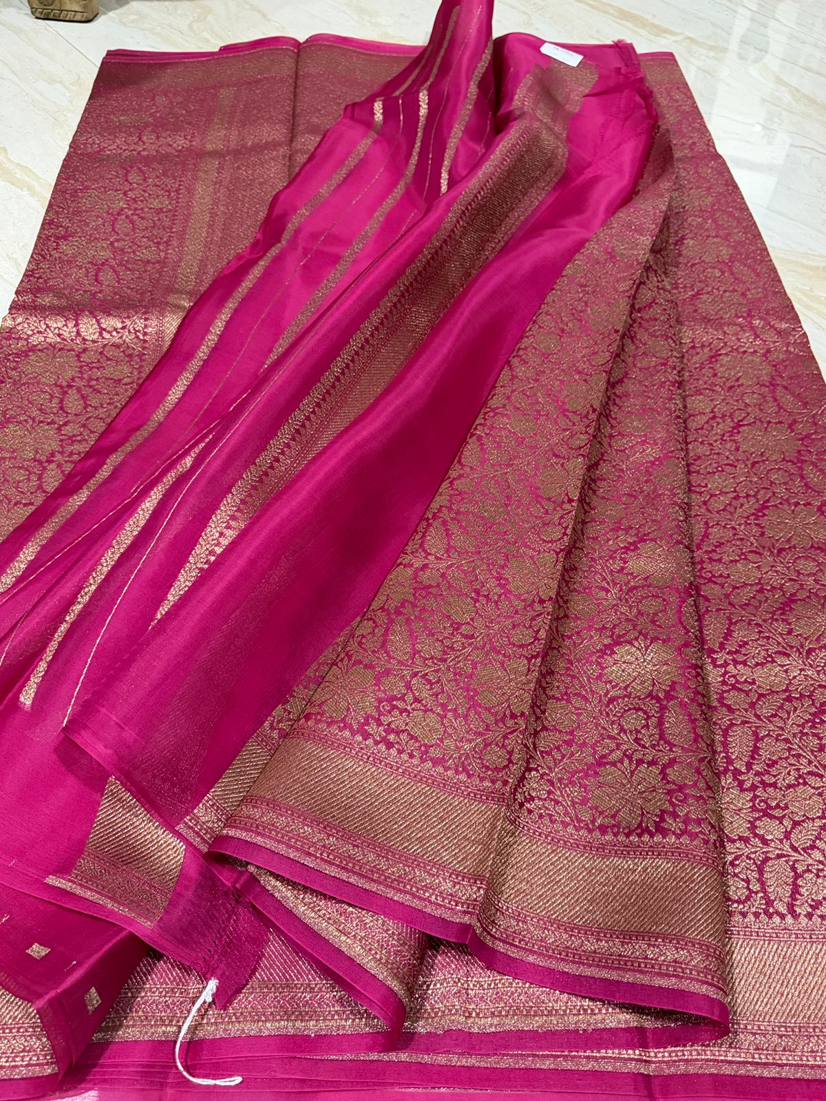 Pure Handloom Kora Brocade Banarasi Saree