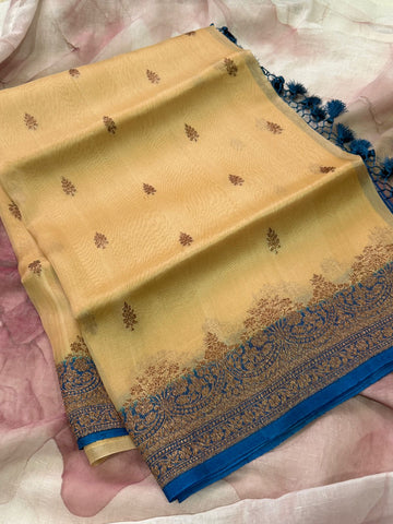 Pure Handloom Kora Banarasi Saree