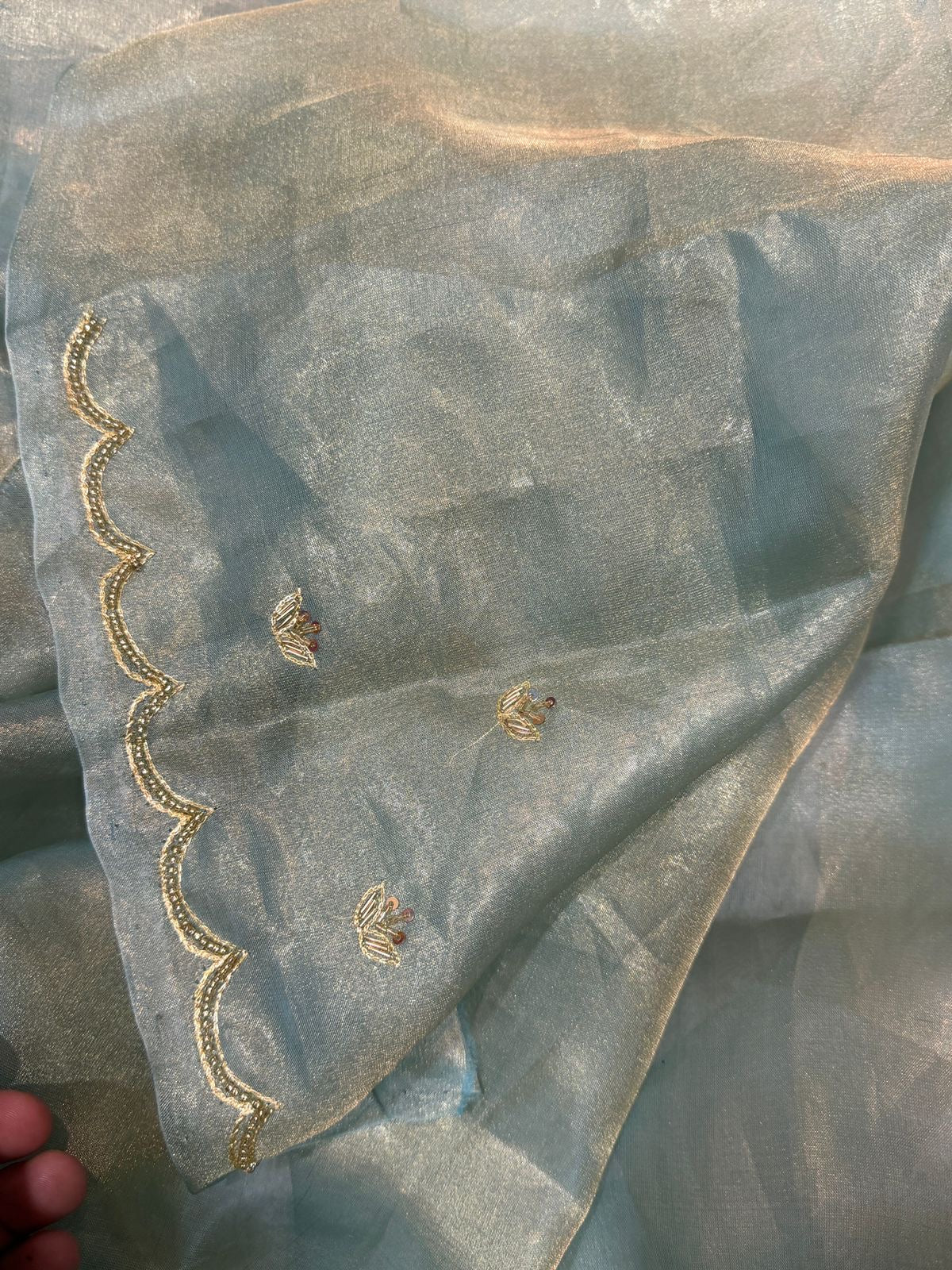 Designer Banarasi Soft Tissue Silk Saree with Rich Zardozi Work