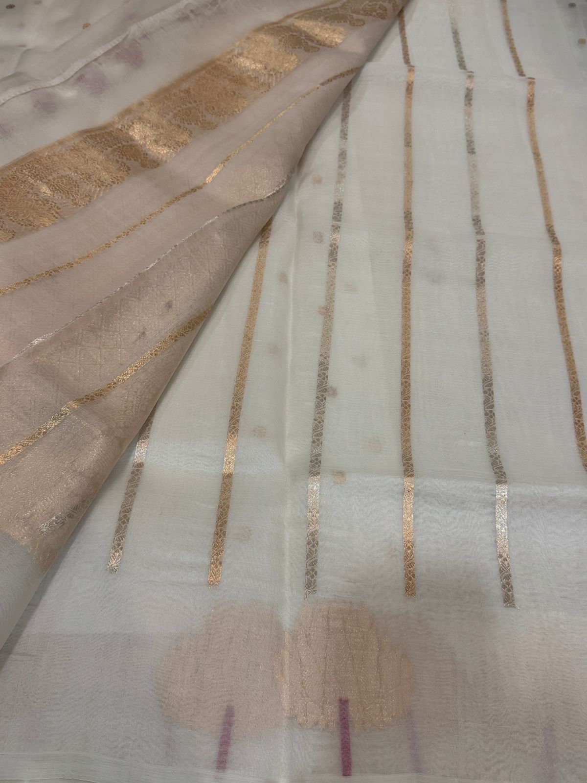 Pure Handloom Kora Banarasi Saree