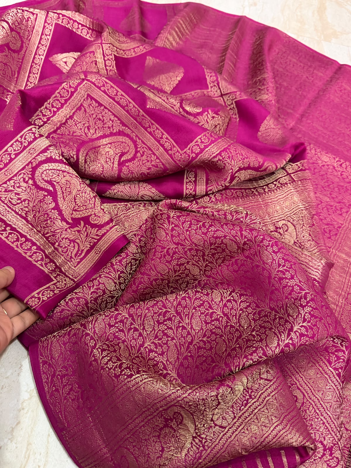 Borderless Mysore Crepe Silk Saree