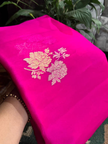 Pure Handloom Kora Banarasi Sona Rupa Zari Weave