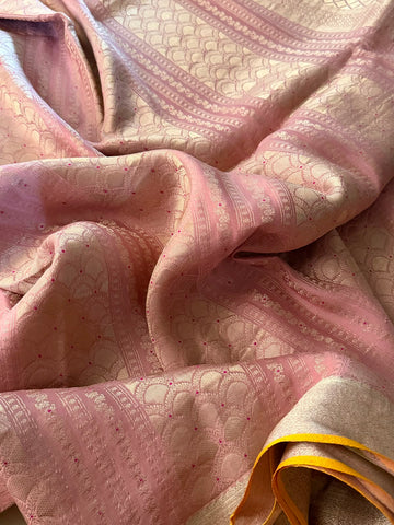 Pure Mysore Brocade Crepe Silk Saree With Meenakari