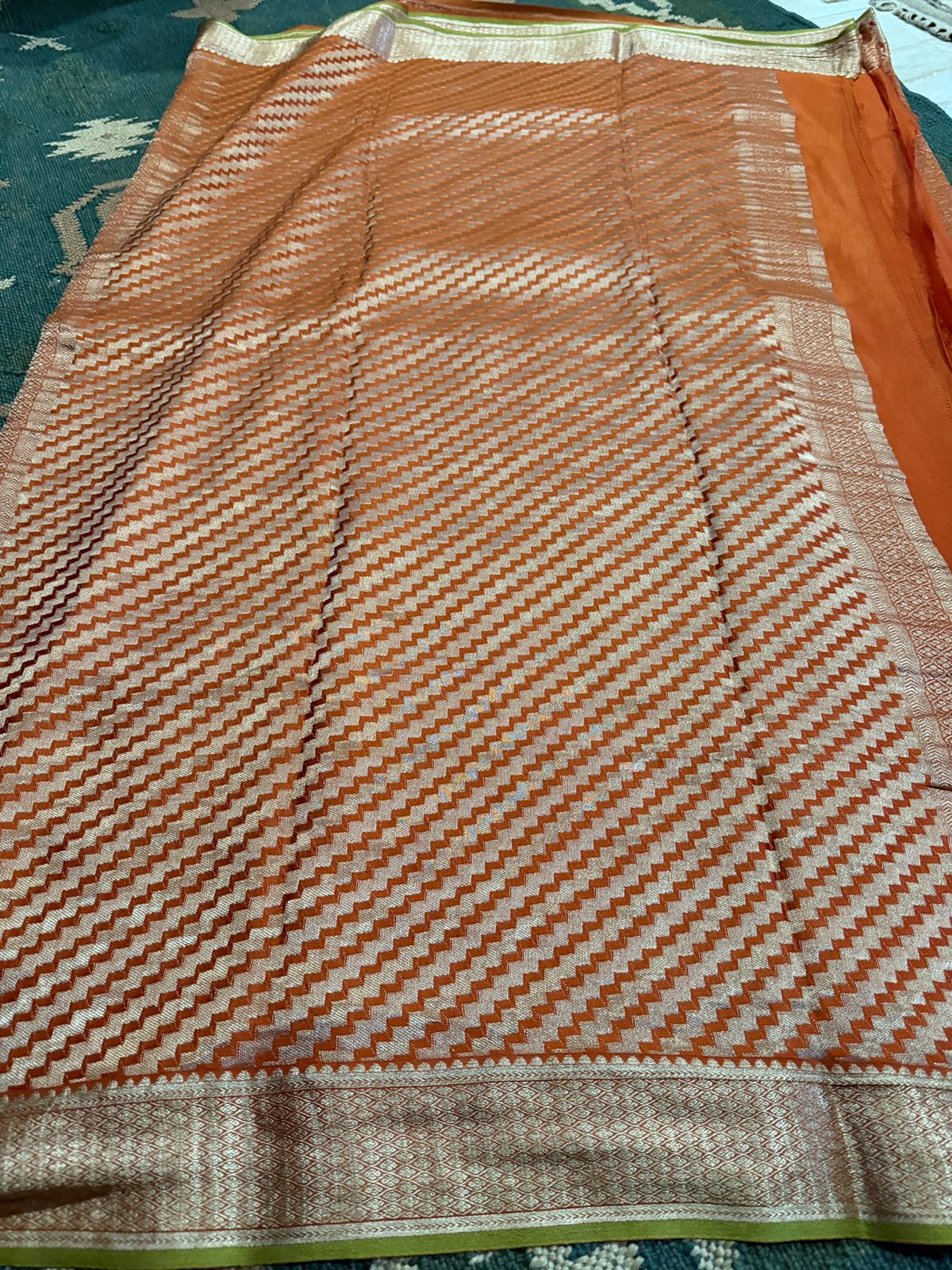 Pure Mysore Brocade Crepe Silk Saree With Meenakari Weave