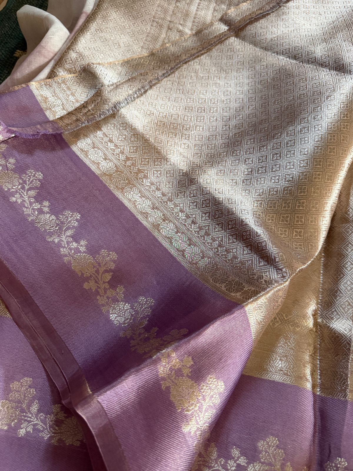 Banarasi Soft Brocade Tissue Silk Saree With Satin Patta Border