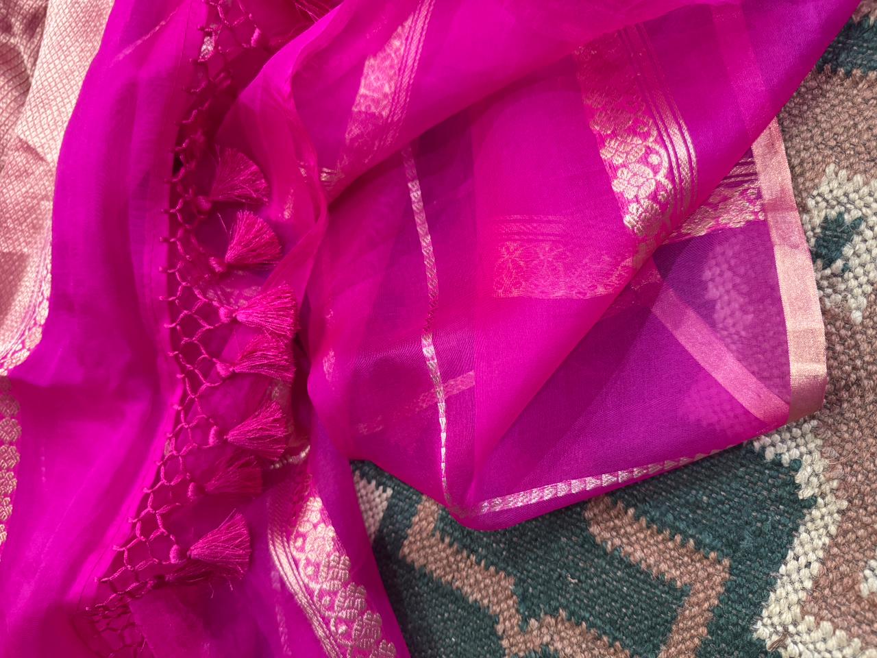 Pure Handloom Kora Banarasi Sona Rupa Zari Weave