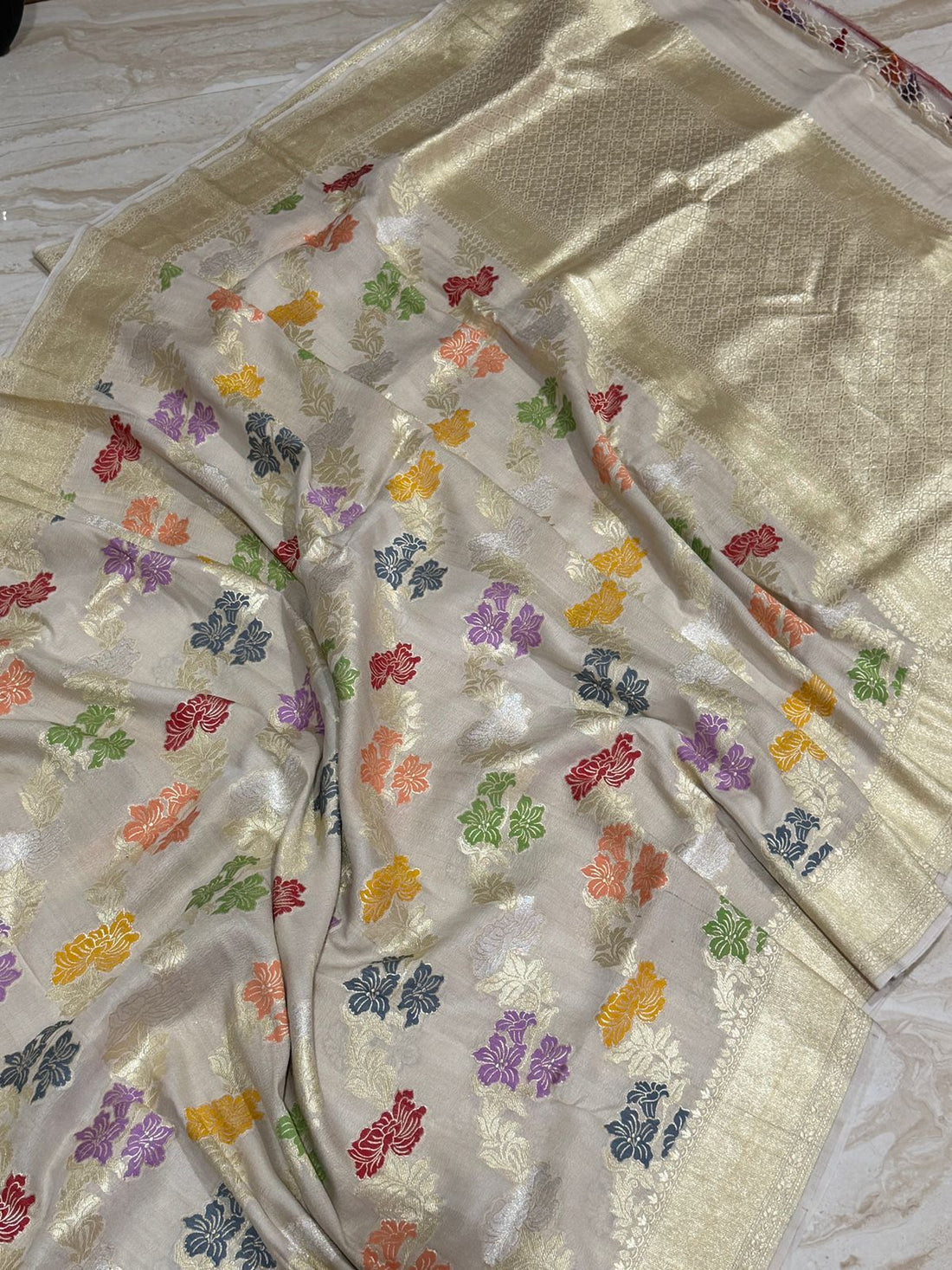 Tussar Georgette Handloom Banarasi Saree