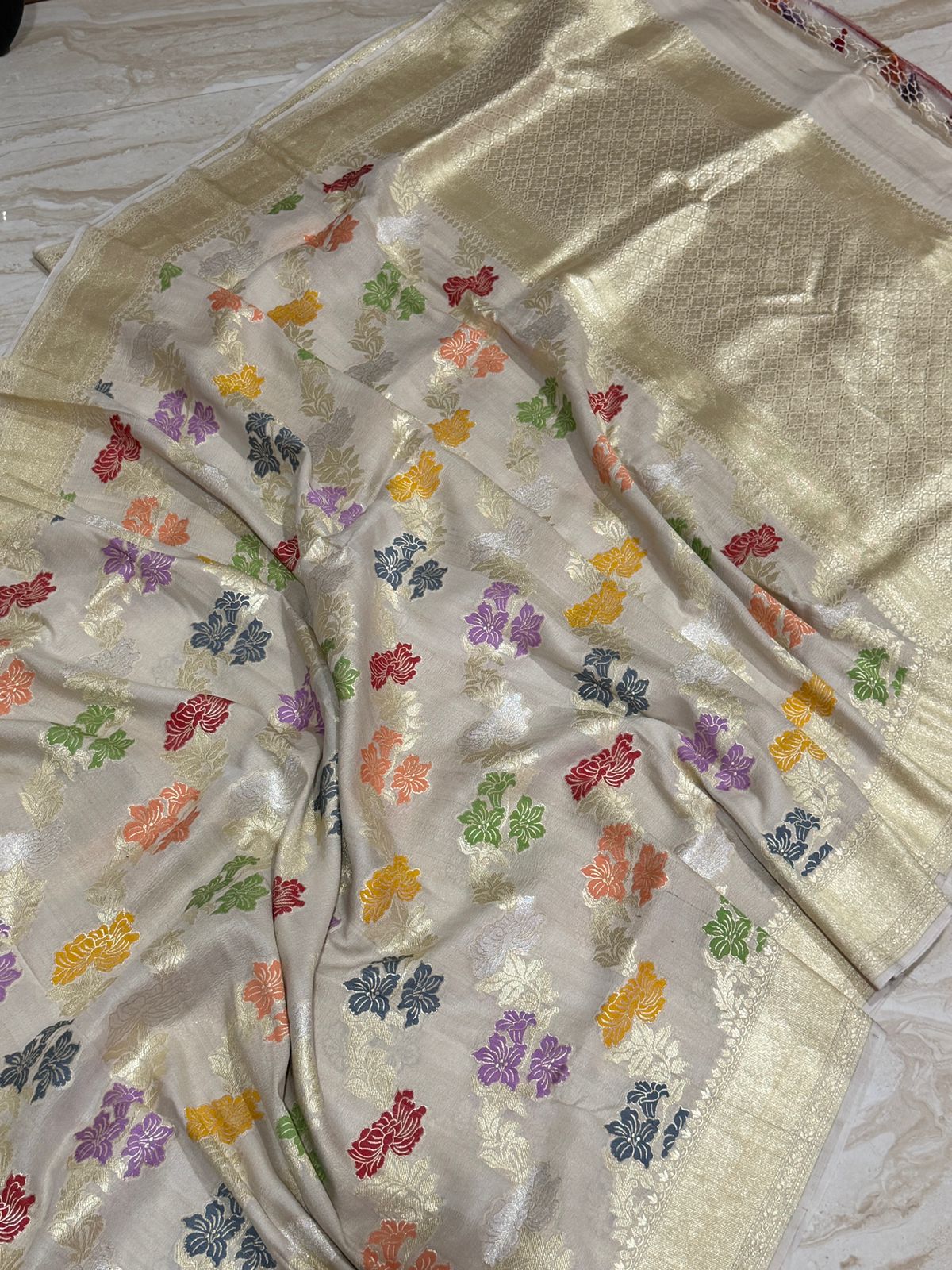 Tussar Georgette Handloom Banarasi Saree