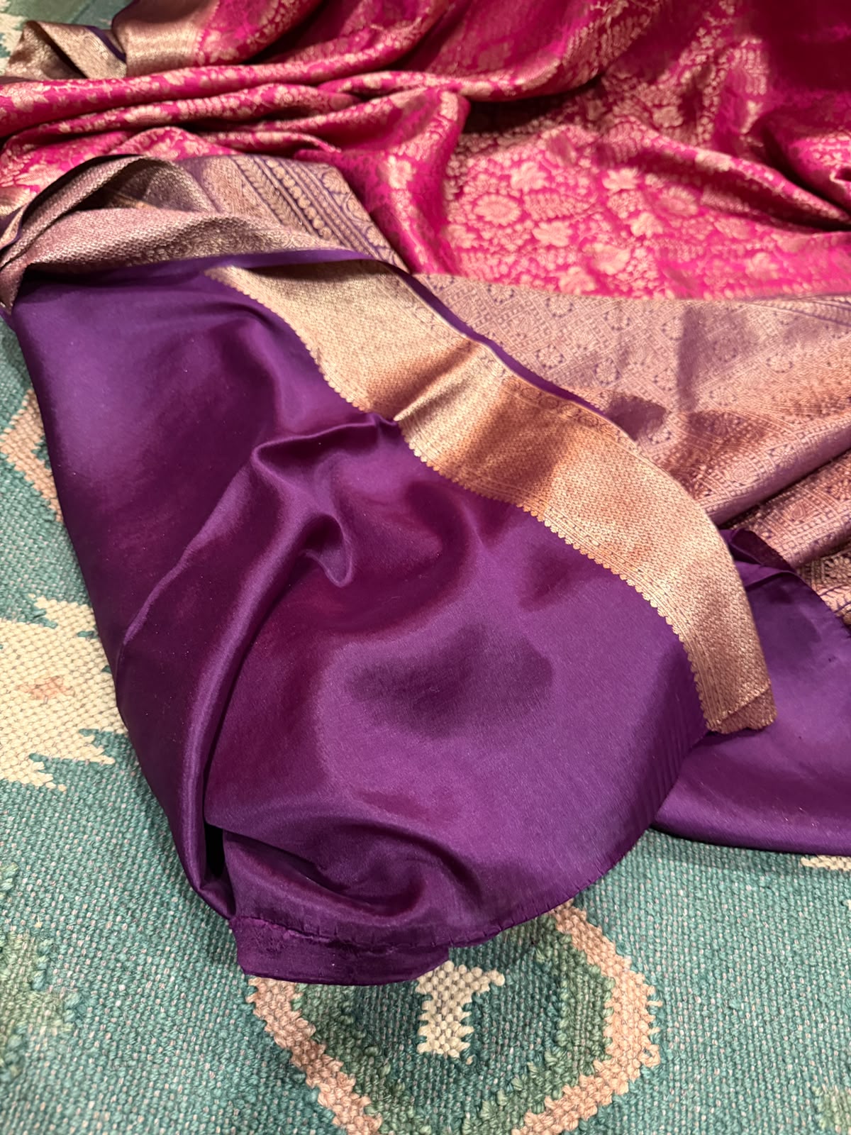 Mysore Brocade Crepe Silk With Antiq Zari Weave