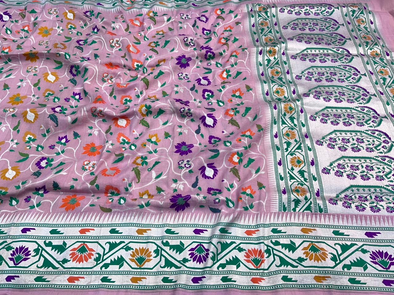 Tussar Georgette Handloom Banarasi Saree - Meenakari