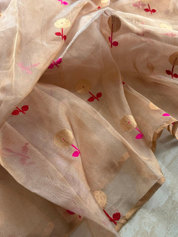 Banarasi Soft Tissue Silk Saree With Meenakari Butta