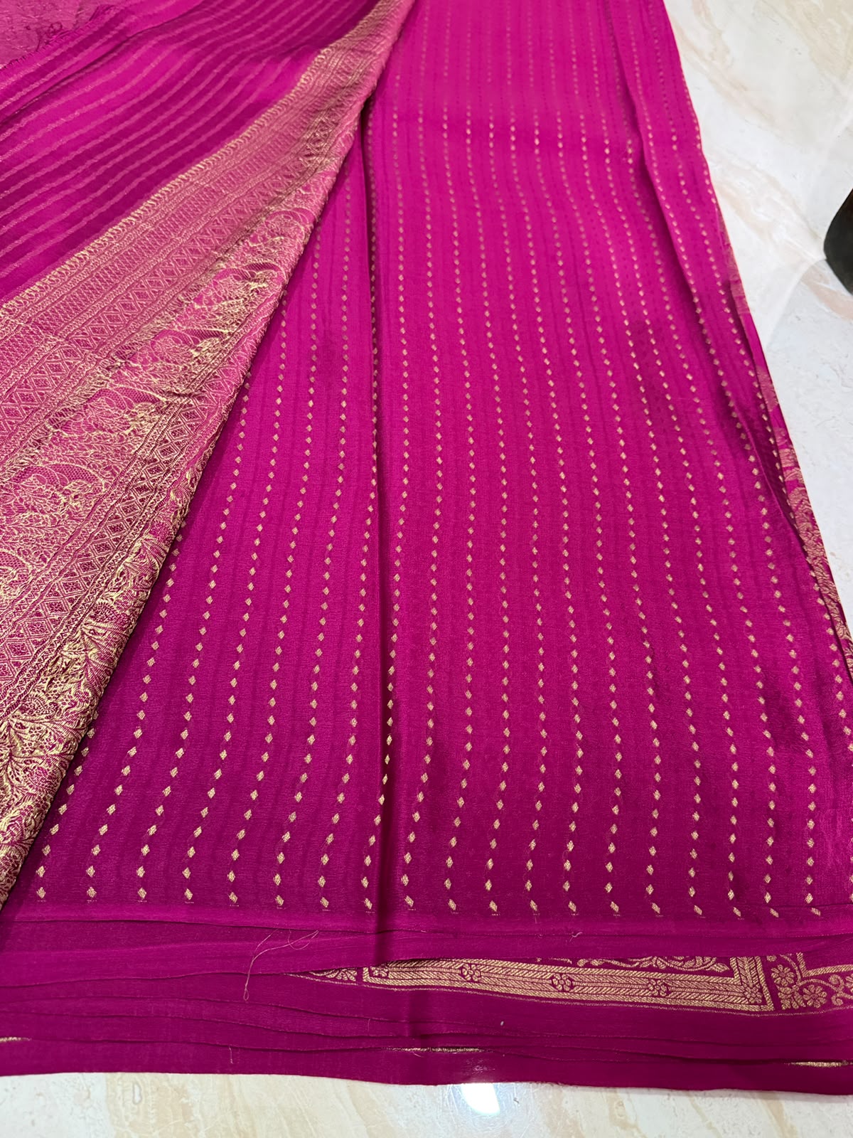 Borderless Mysore Crepe Silk Saree