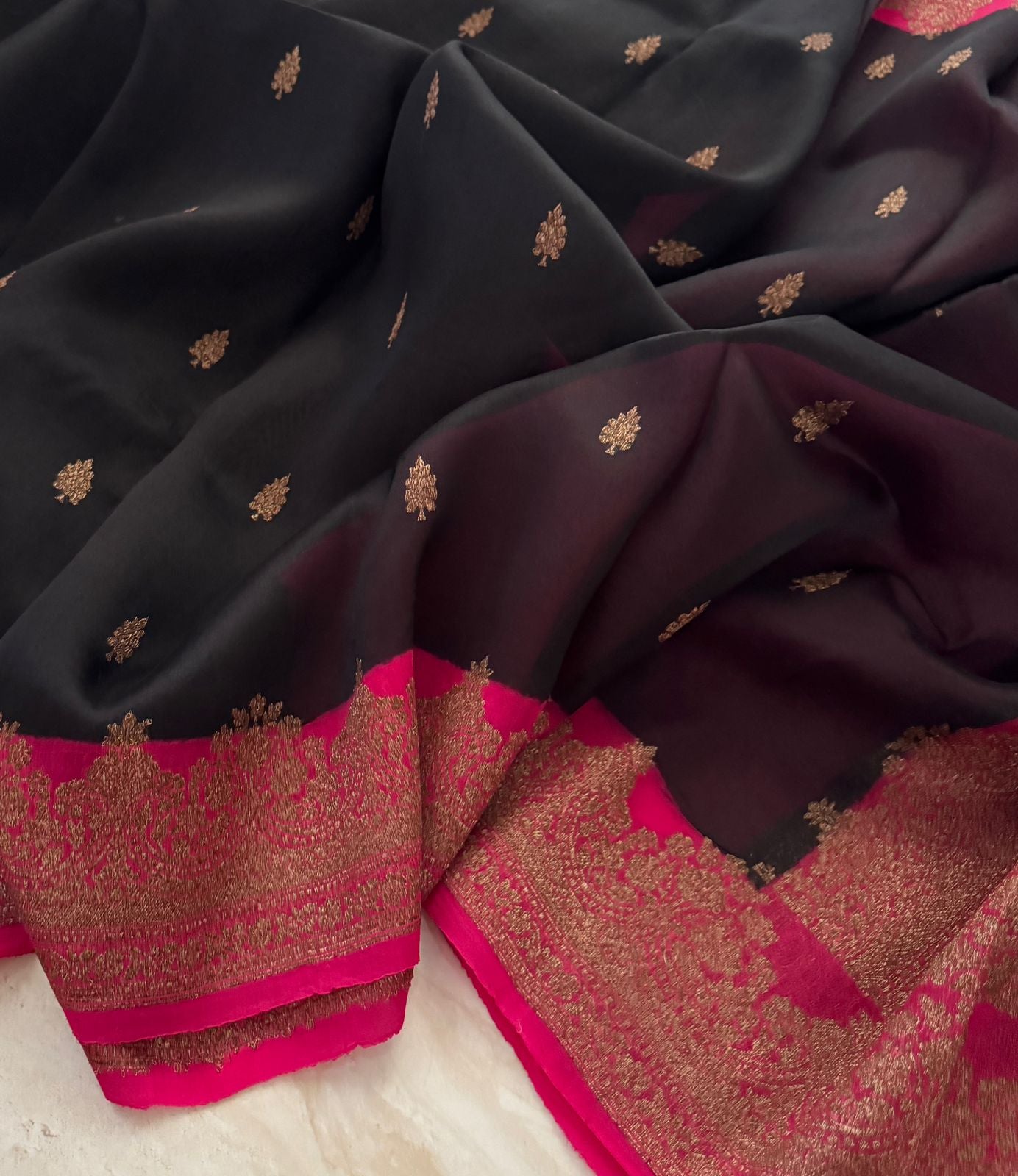 Pure Handloom Kora Banarasi Saree