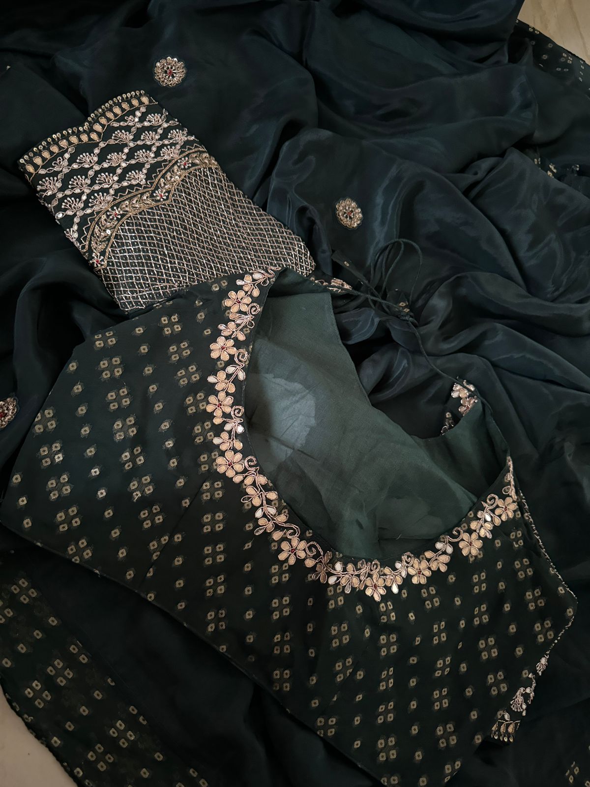 Elegant Satin Crepe Silk Designer Saree with Hand Zardozi Work