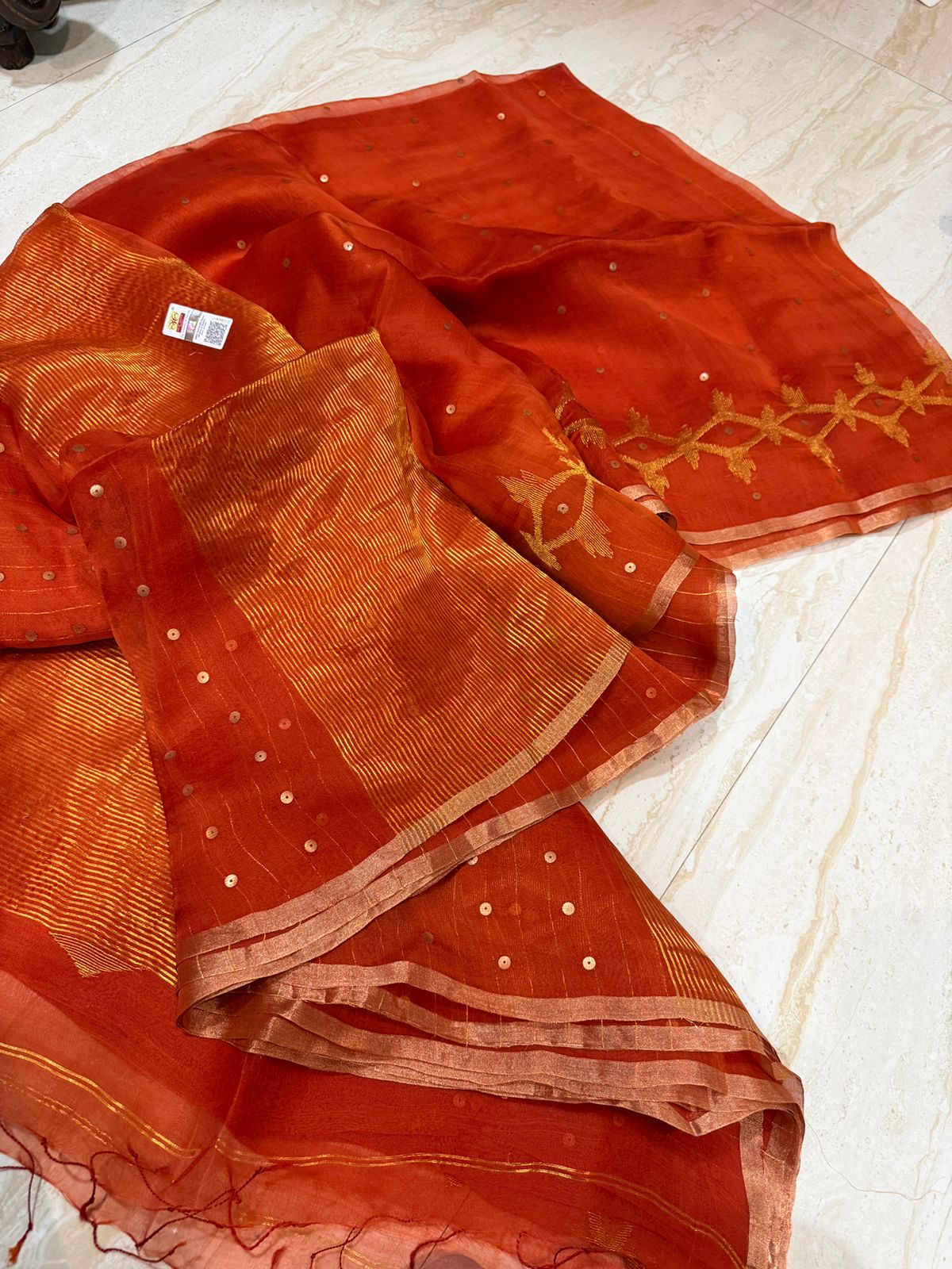 Pure Resham Silk Saree With Jamdani Weave