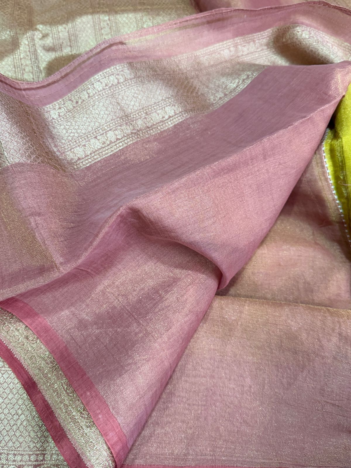 Banarasi Chanderi Soft Tissue Silk Saree with Zari Weave