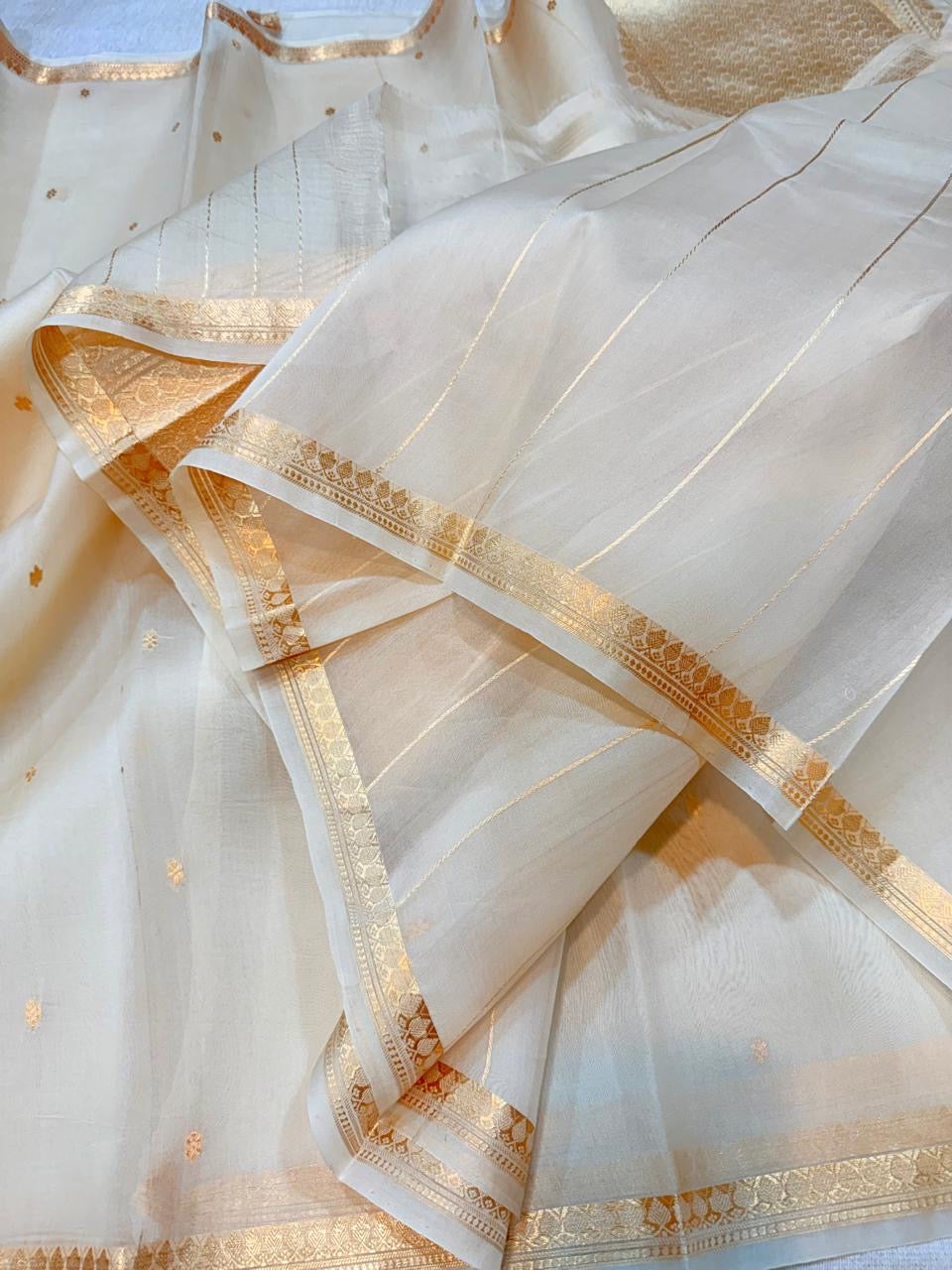 Pure Handloom Kora Banarasi Saree