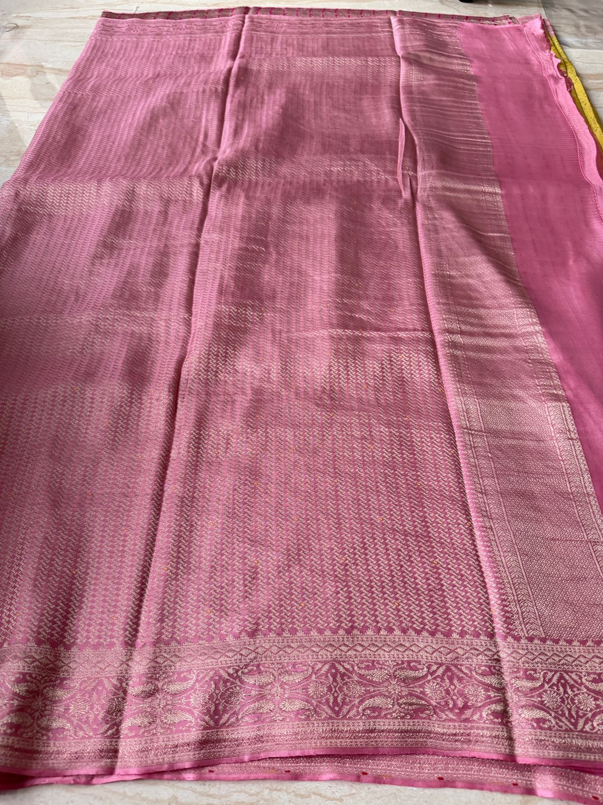Pure Mysore Brocade Crepe Silk Saree Zari Weave