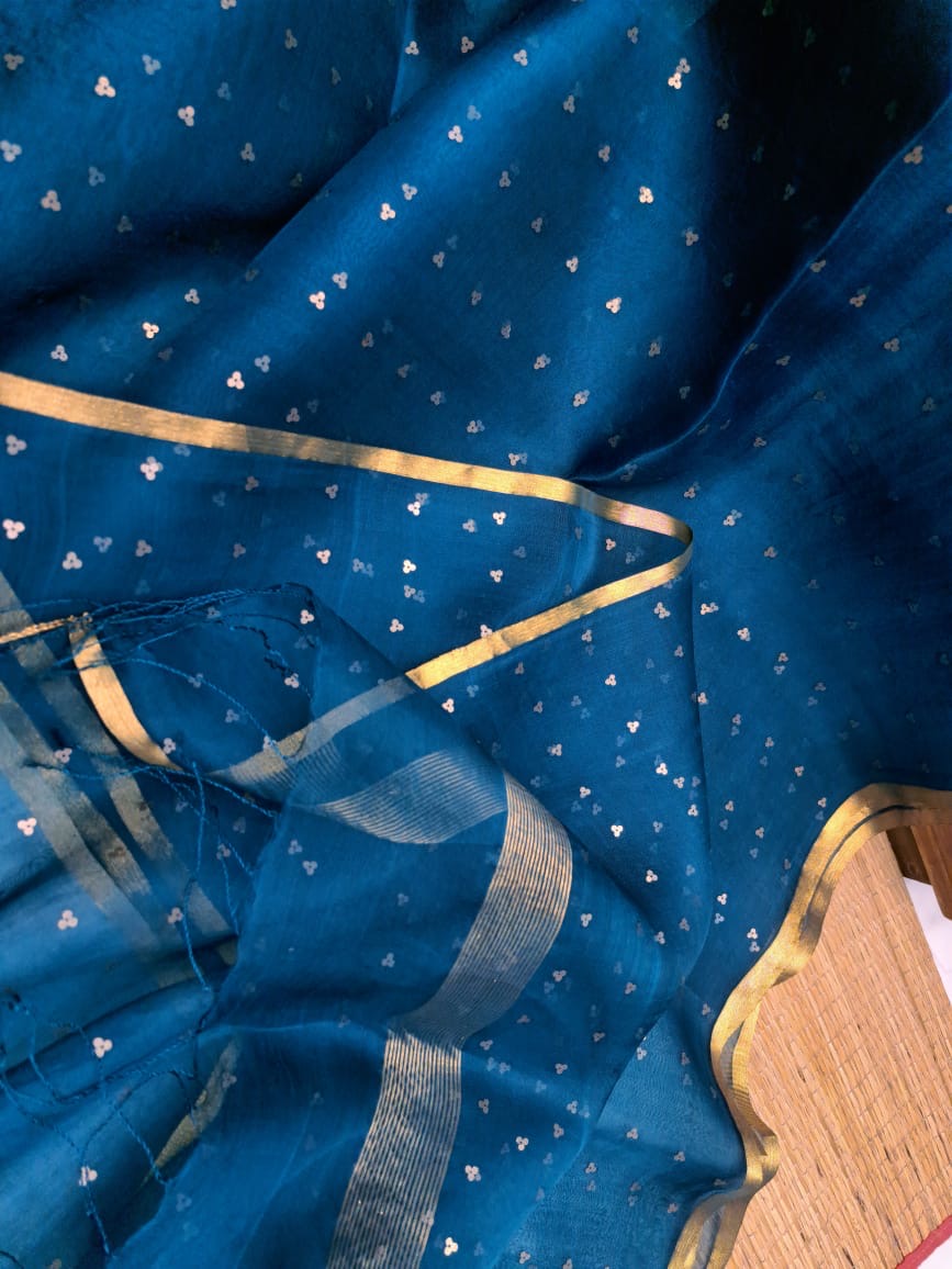 Elegant Pure Handloom Resham Silk Saree With All-Over Sequins Work
