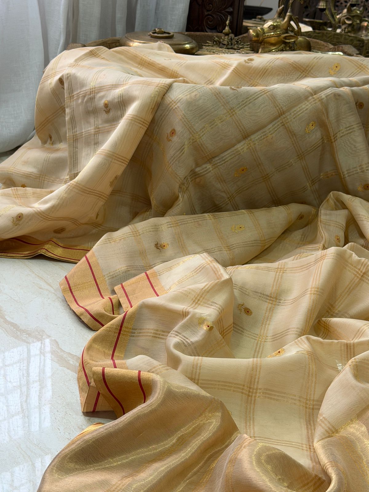 Chanderi Handwooven Silk Cotton Blend Saree