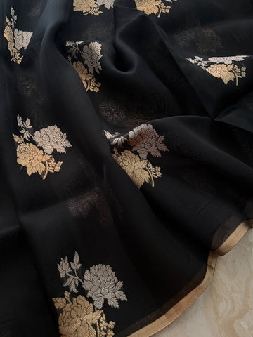 Pure Handloom Kora Banarasi Sona Rupa Zari Weave