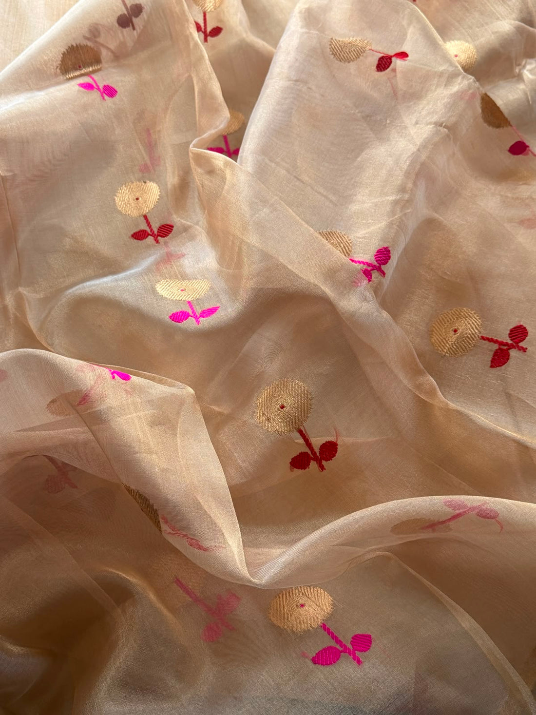 Banarasi Soft Tissue Silk Saree With Meenakari Butta