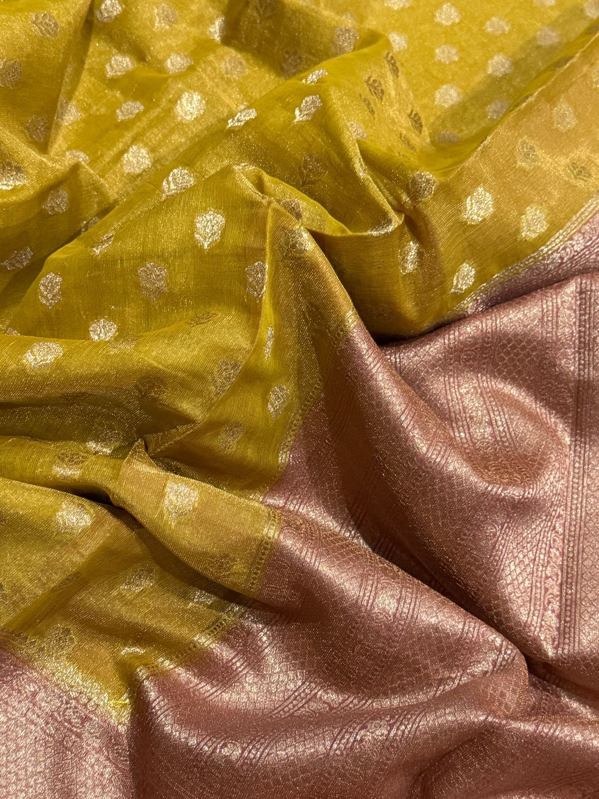 Banarasi Chanderi Soft Tissue Silk Saree with Zari Weave