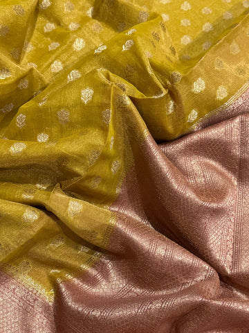 Banarasi Chanderi Soft Tissue Silk Saree with Zari Weave