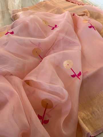 Pure Handloom Kora Banarasi Saree