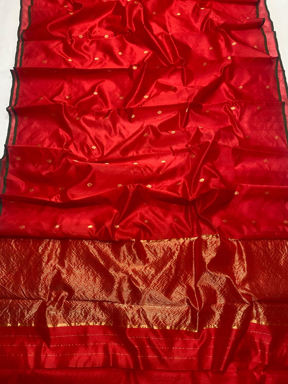 Pure Handwoven Katan Silk Chanderi Saree