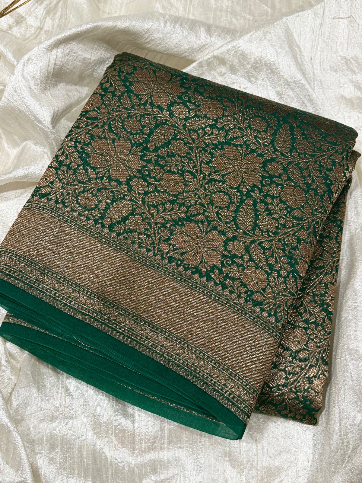 Pure Handloom Kora Brocade Banarasi Saree