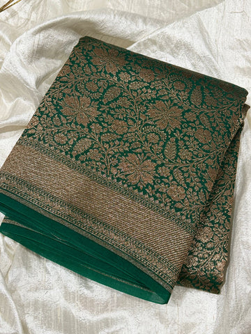 Pure Handloom Kora Brocade Banarasi Saree