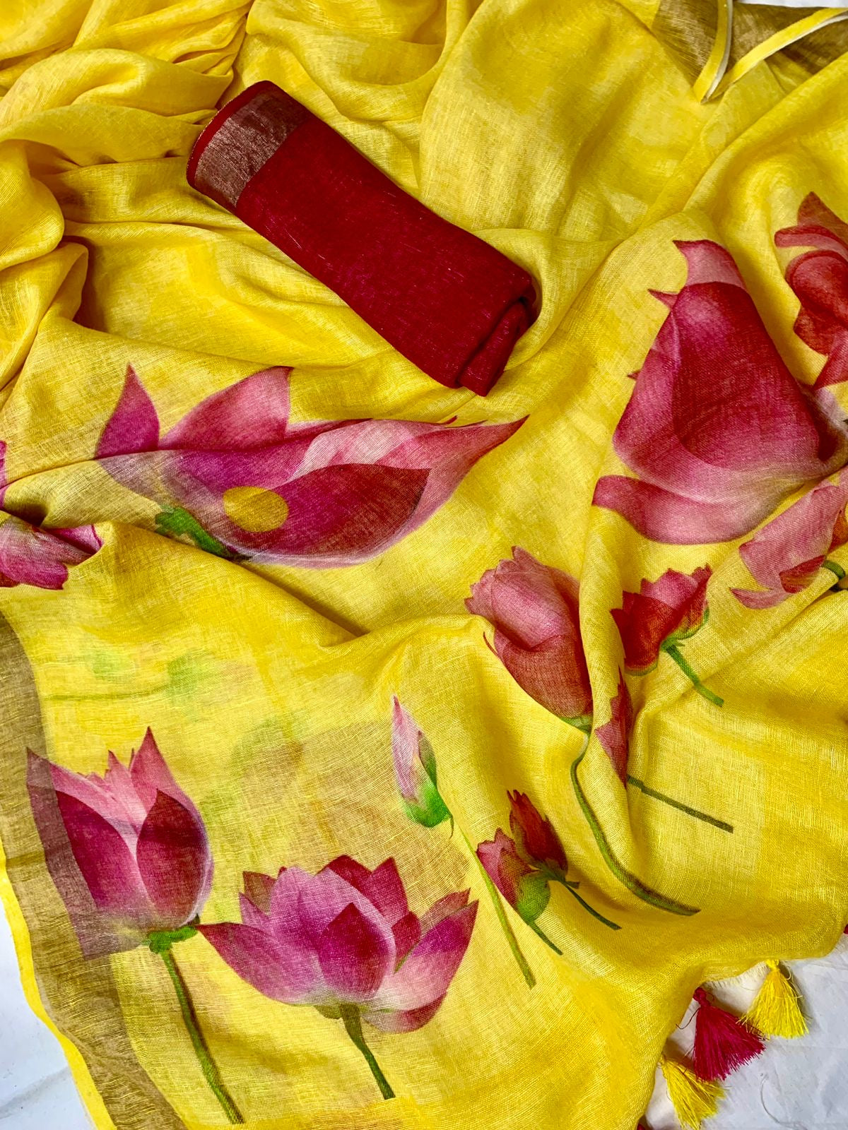 Pure Linen By Linen Digital Print Saree