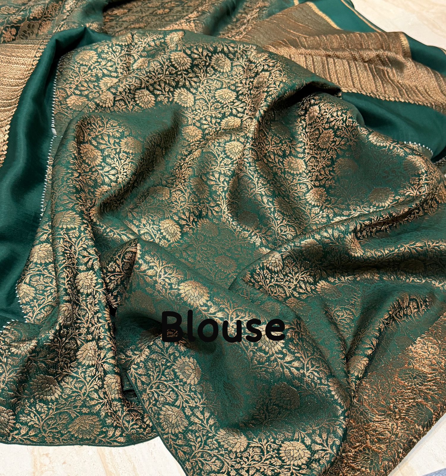 Pure Mysore Brocade Crepe Silk Saree With Antiq Zari Weave