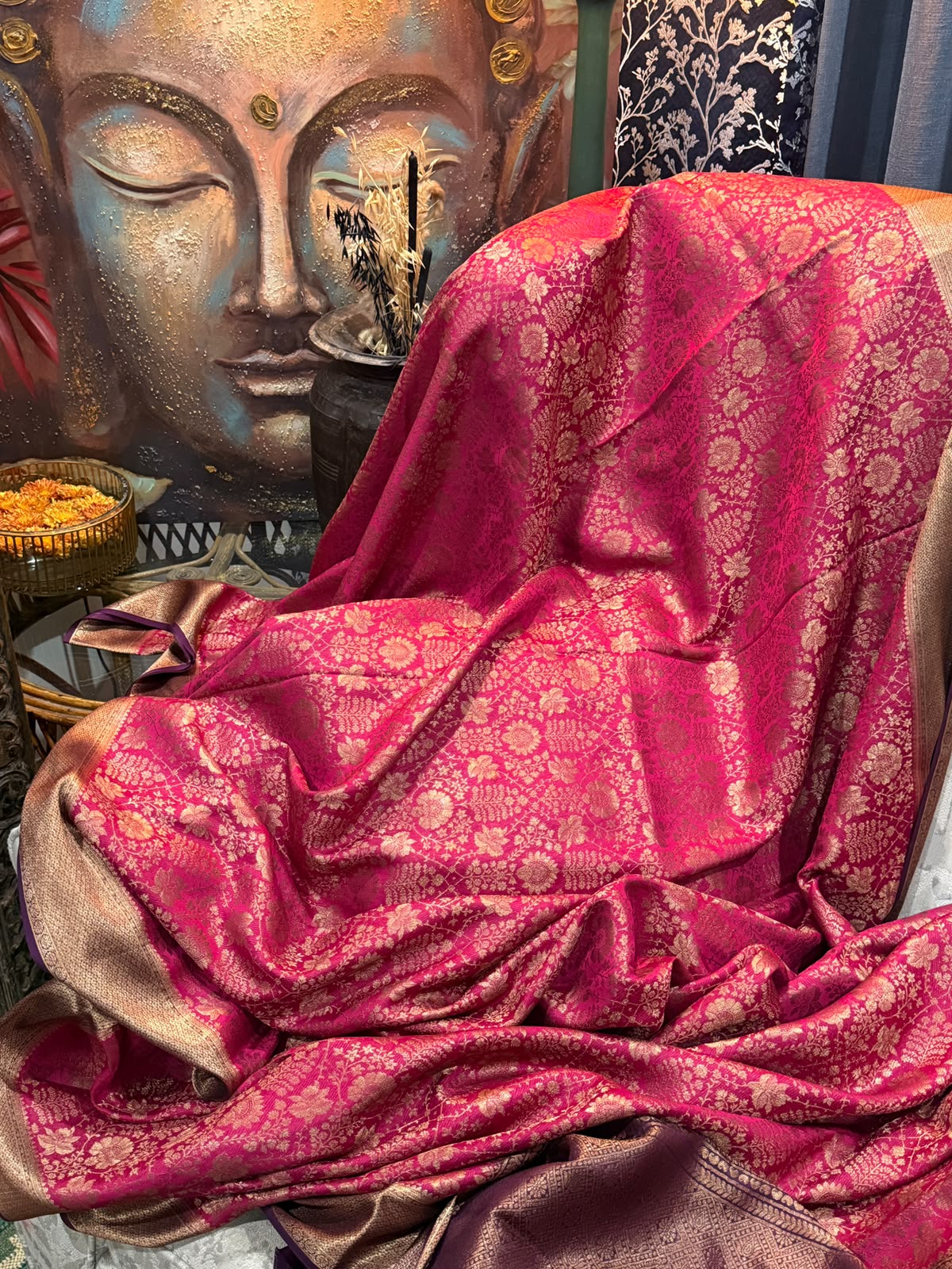 Mysore Brocade Crepe Silk With Antiq Zari Weave