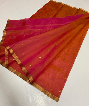 Pure Handwoven Kataan Silk Chanderi Saree