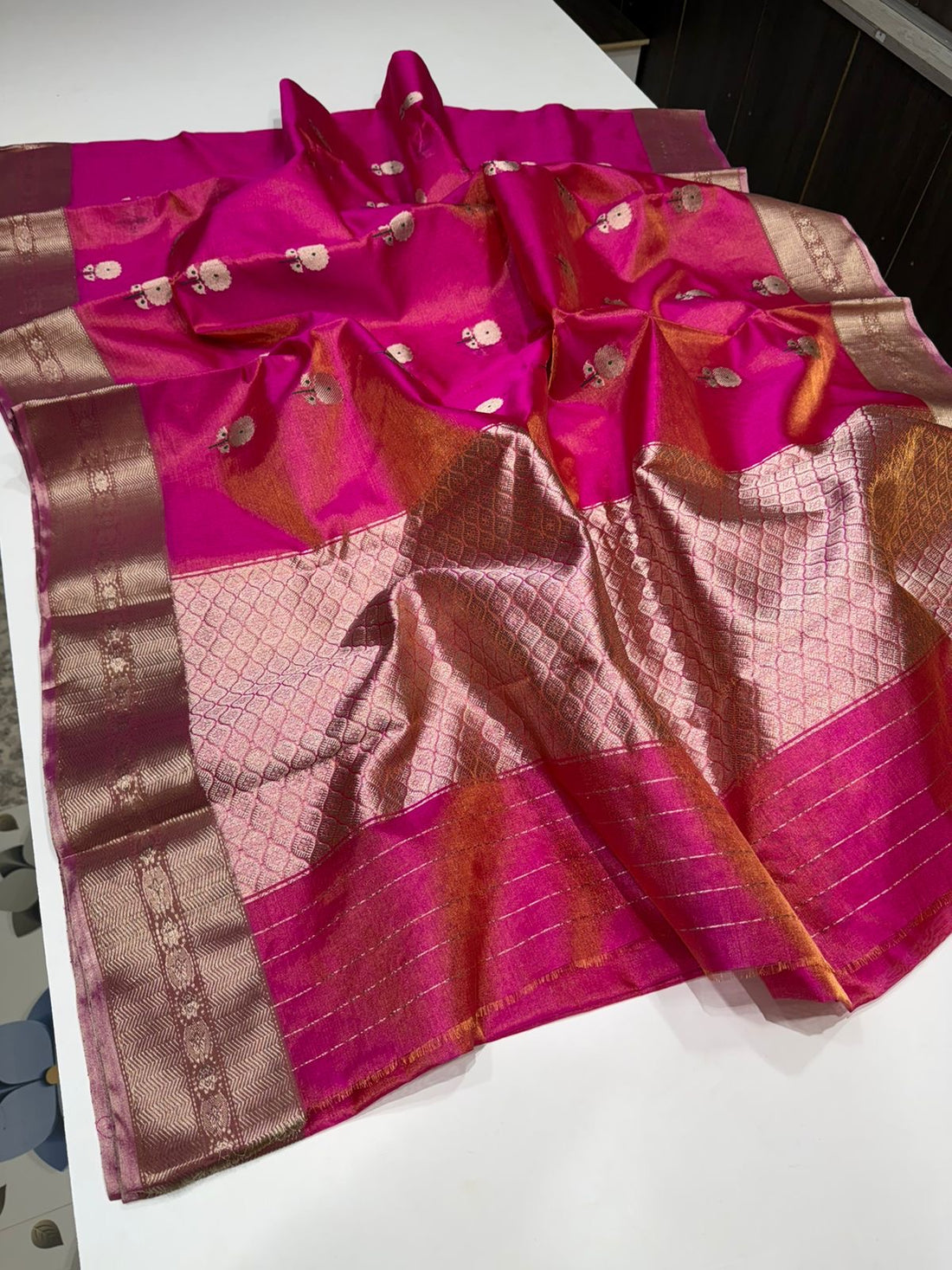 Pure Handloom Chanderi Tissue Pattu Soft Silk Saree