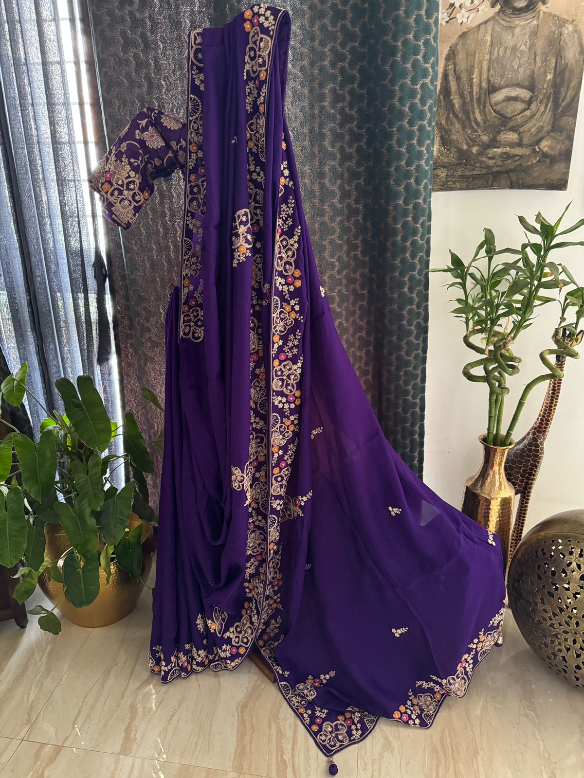 Pure Soft Organza Designer Saree With Zardozi Embroidery