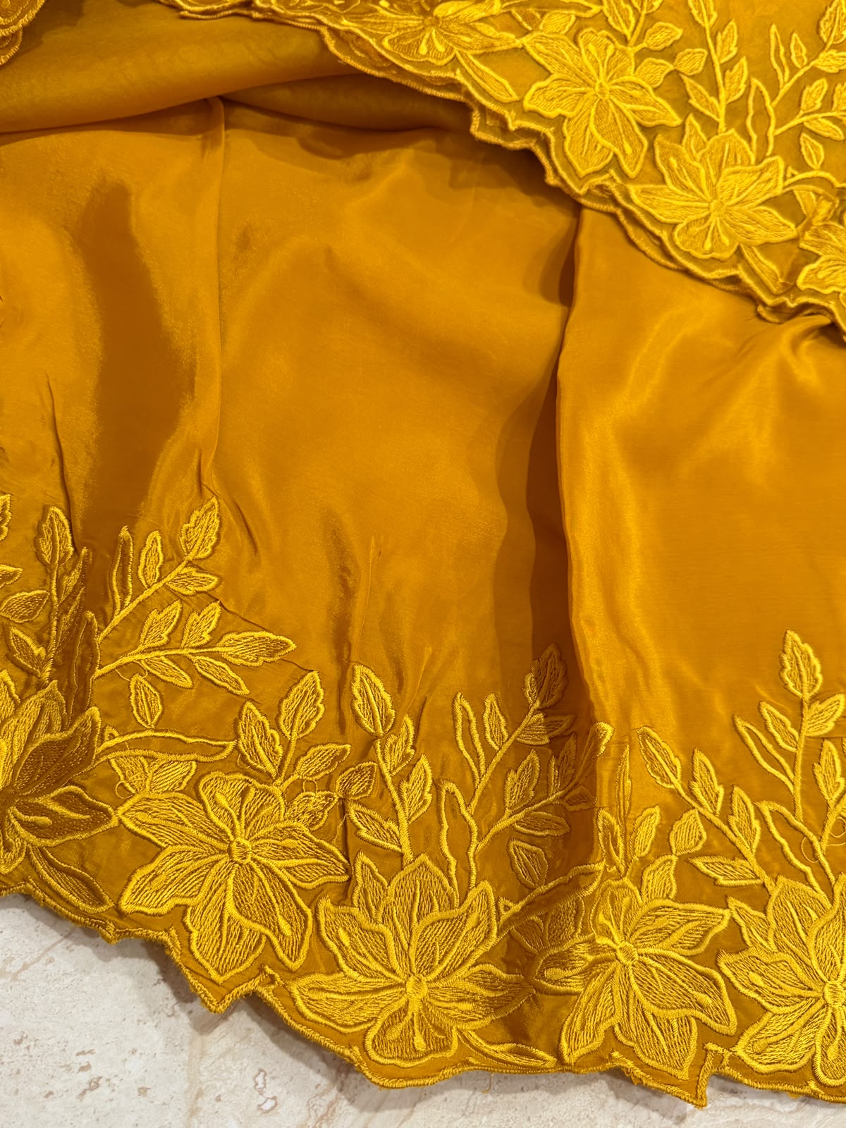 Organza Silk Saree With Embroidery Alfi Cutwork Scallop Border