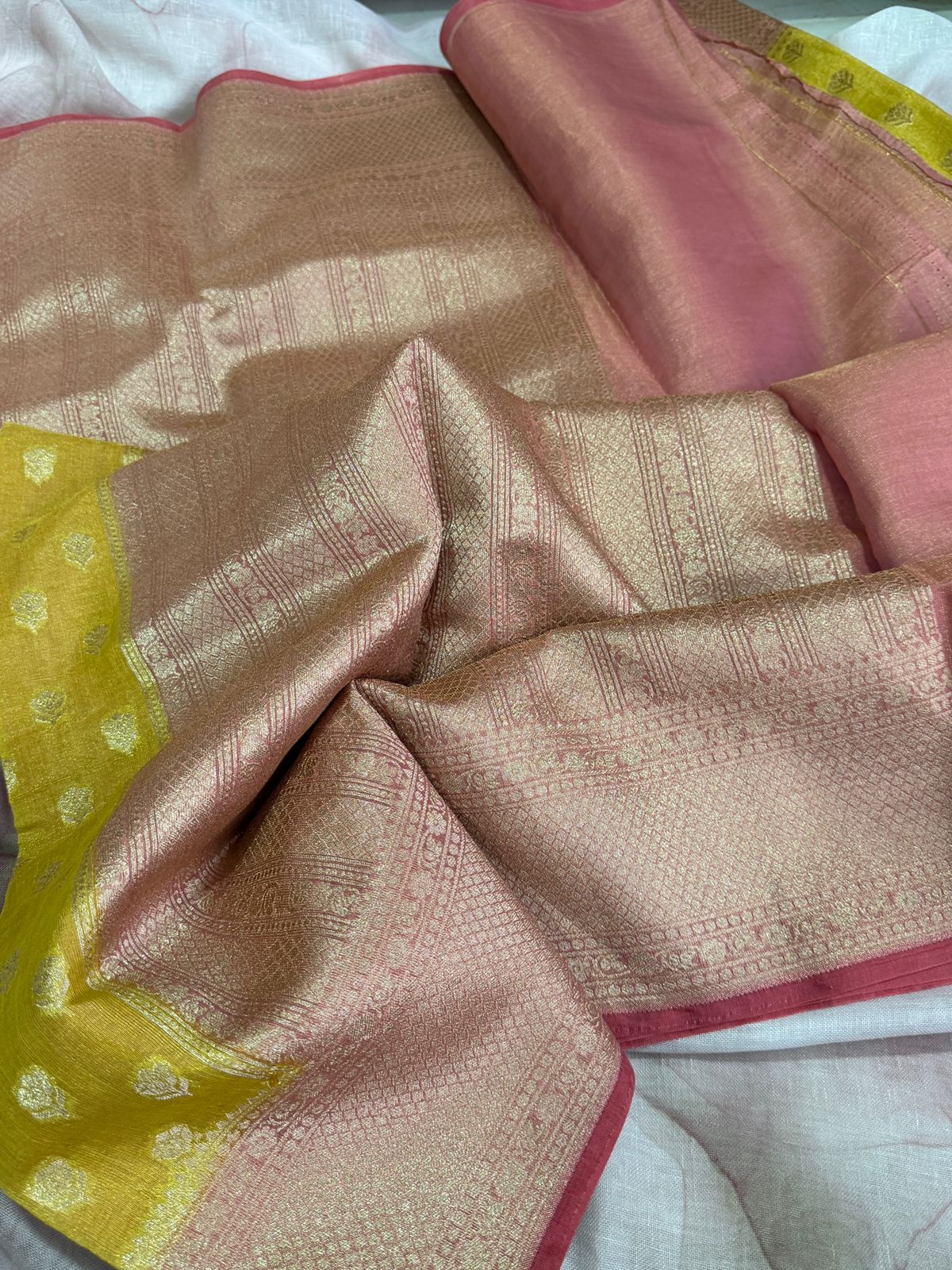 Banarasi Chanderi Soft Tissue Silk Saree with Zari Weave