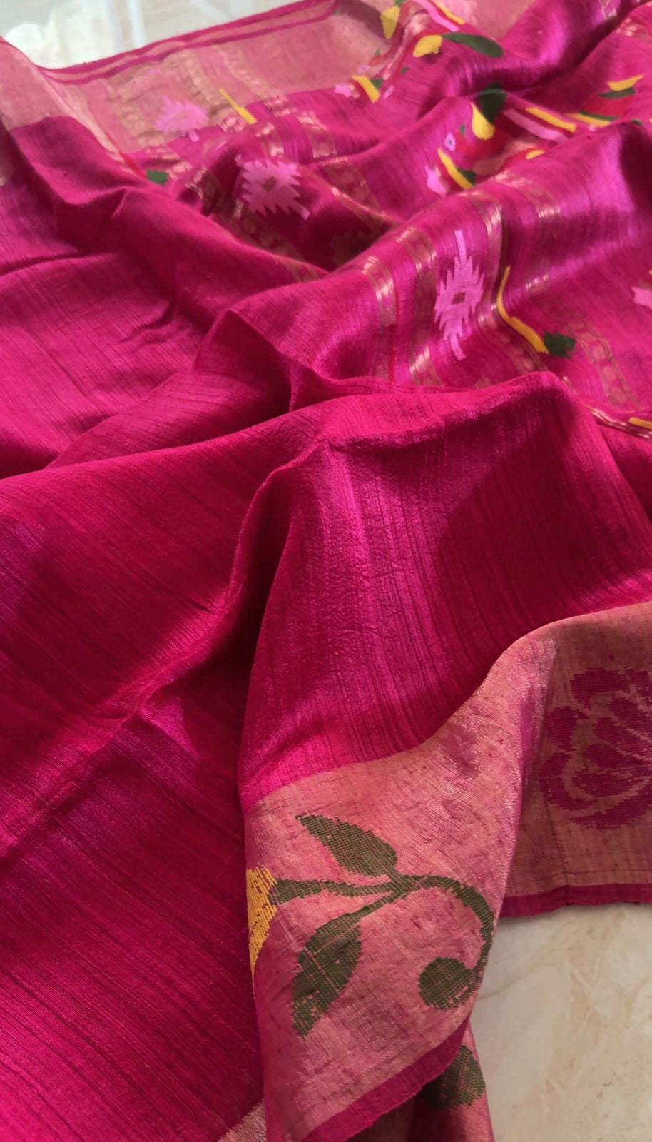 Premium Pure Matka Silk Jamdani Saree