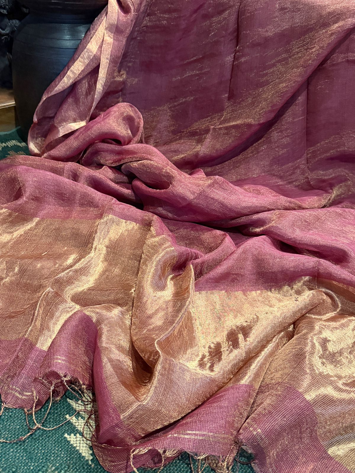 Pure Linen Tissue Silk Saree