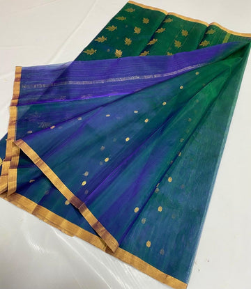 Pure Handwoven Kataan Silk Chanderi Saree