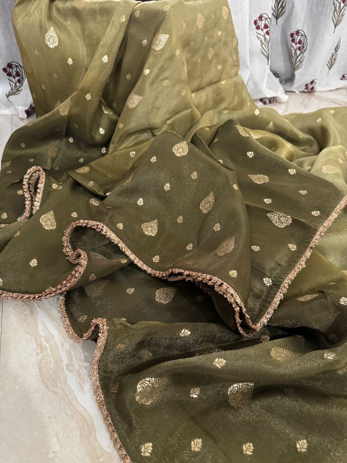 Designer Soft Tissue Silk Saree with Ready to Wear Blouse