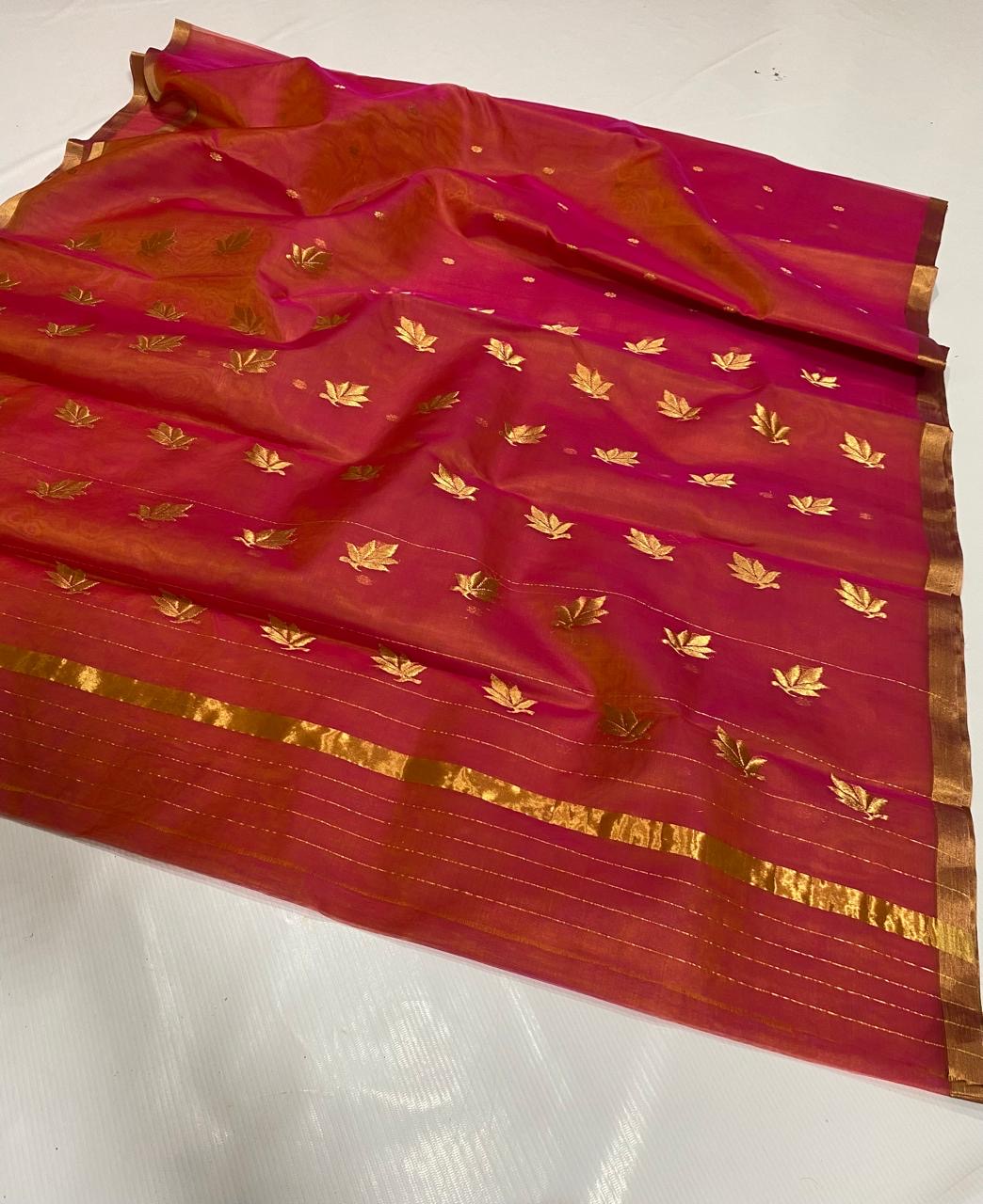 Pure Handwoven Kataan Silk Chanderi Saree