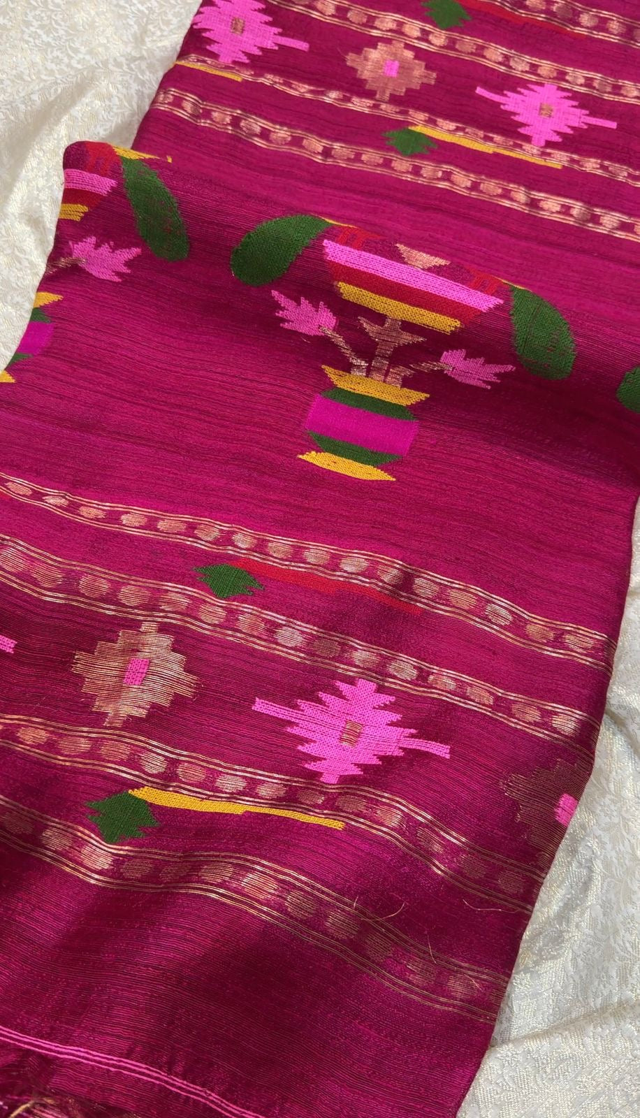 Premium Pure Matka Silk Jamdani Saree