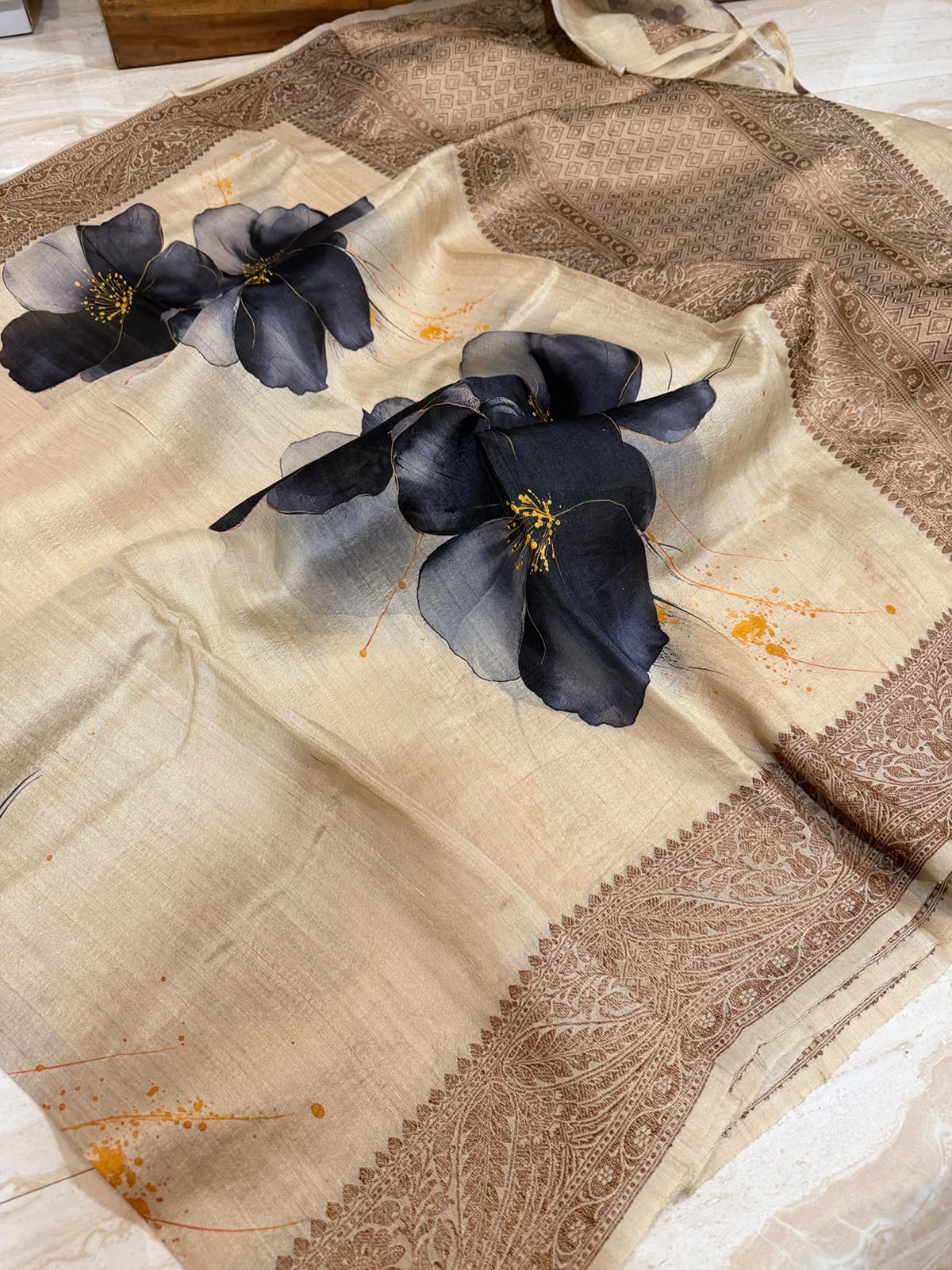 Exclusive Tussar Banarasi Digital Print Saree
