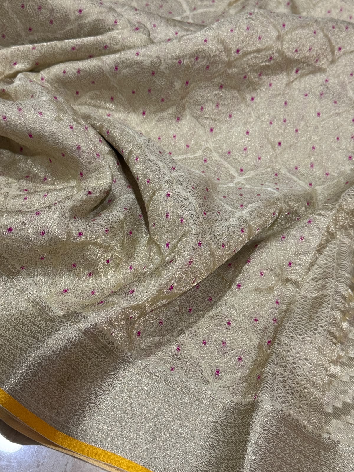 Pure Mysore Brocade Crepe Silk Saree
With Meenakari