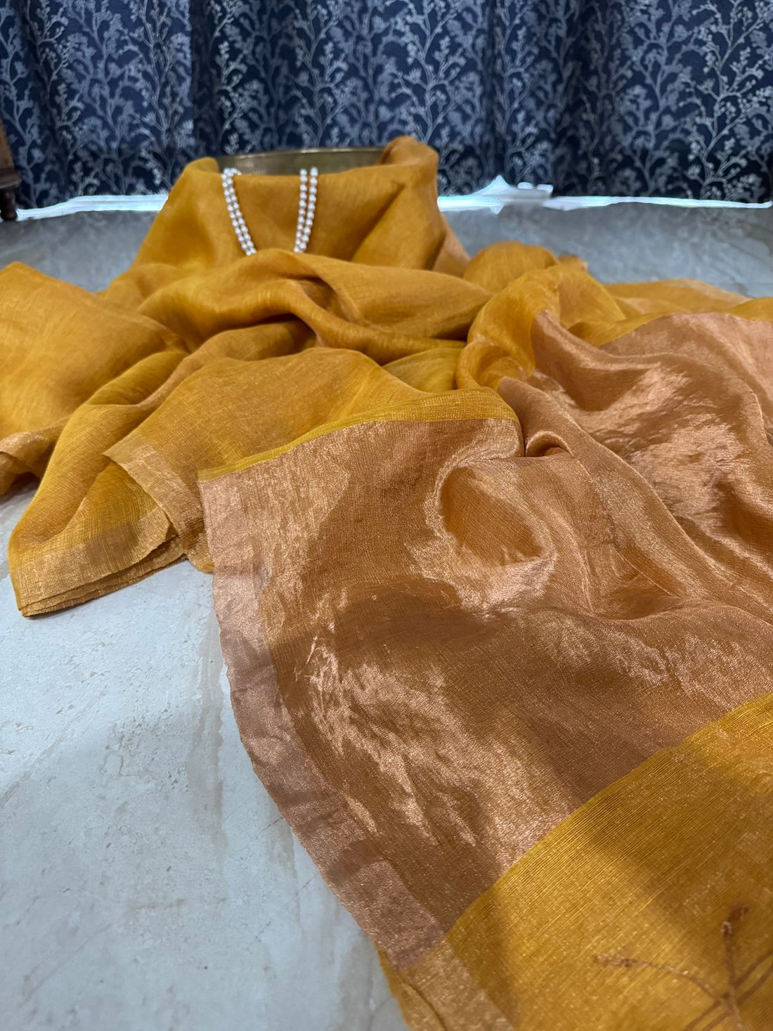Pure Linen Tissue Silk Saree